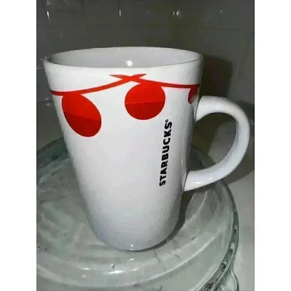 Starbucks Christmas Mug Coffee Cup Red Dot Holiday Ornament 10 Oz 2012 White